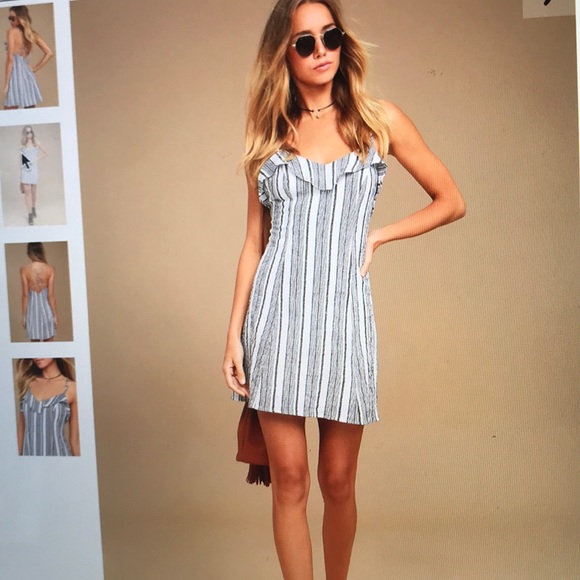 Lush Apres Sea Black and White Striped Dress - Picture 2 of 8